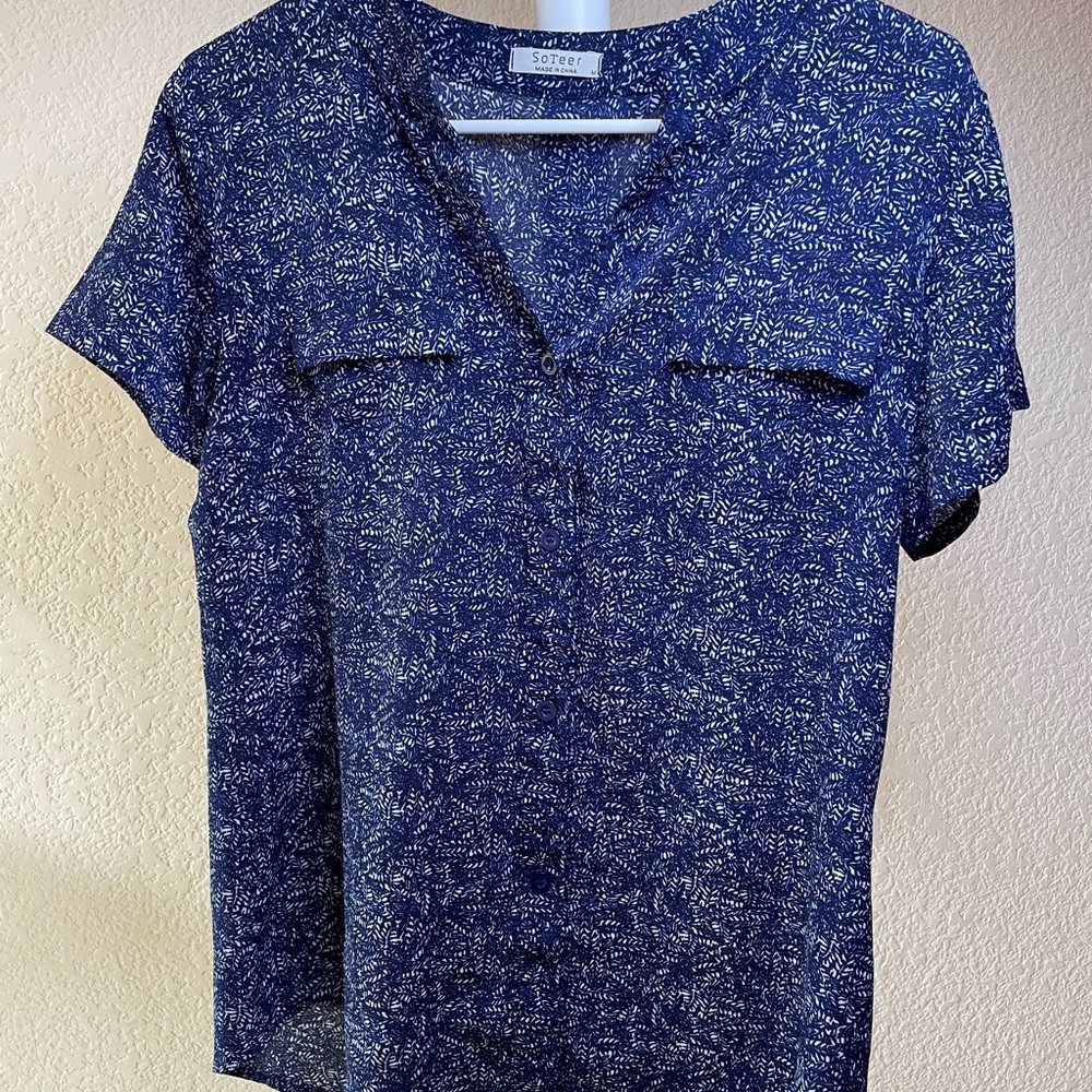 Business Casual Blue Blouse